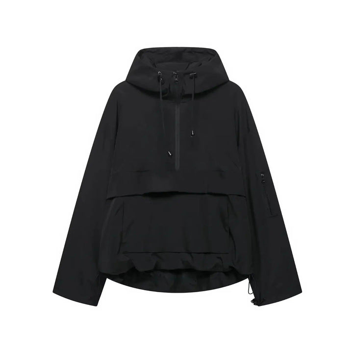 Damen Kapuzen Anorak mit Halb Reißverschluss-Women Outerwear-Alpenkind