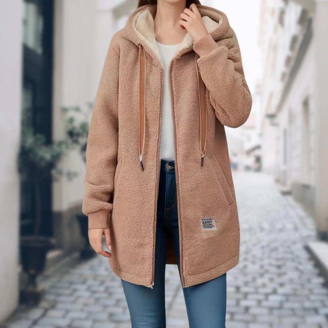 Damen Kapuzenjacke mit Reißverschluss und Innenfutter-Women Sweaters-Alpenkind