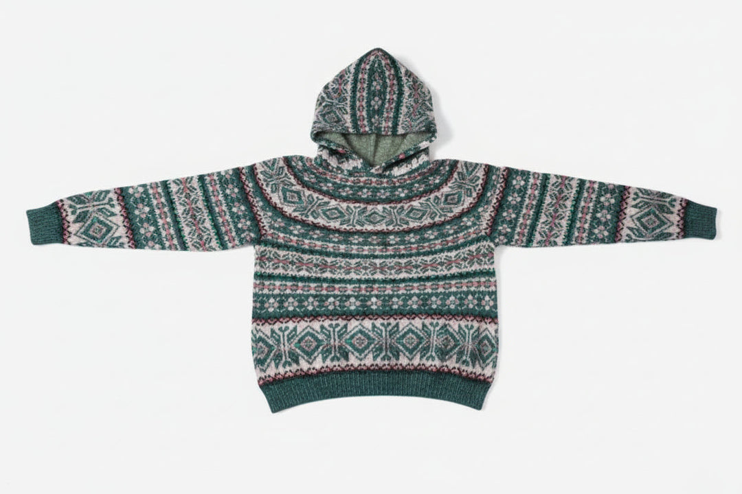 Damen-Kapuzenpullover mit durchgehendem Muster-Women Sweaters-Alpenkind