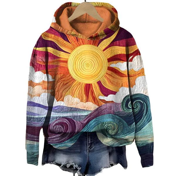Damen Kapuzenpullover mit Motivprint-Women Sweaters-Alpenkind