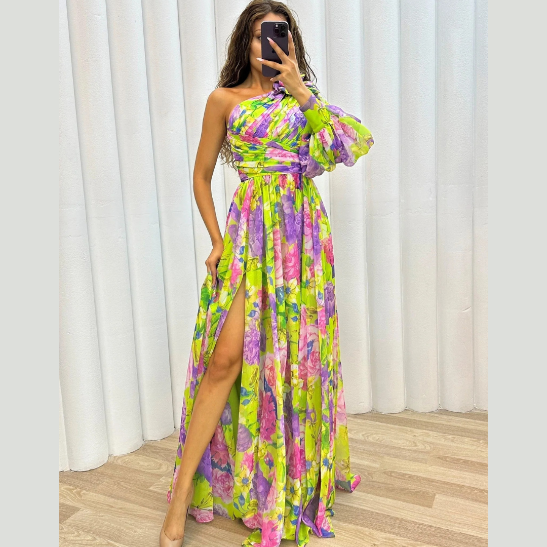 Damen Kleid für besondere Anlässe - Maxi-Abendkleid Blumen
