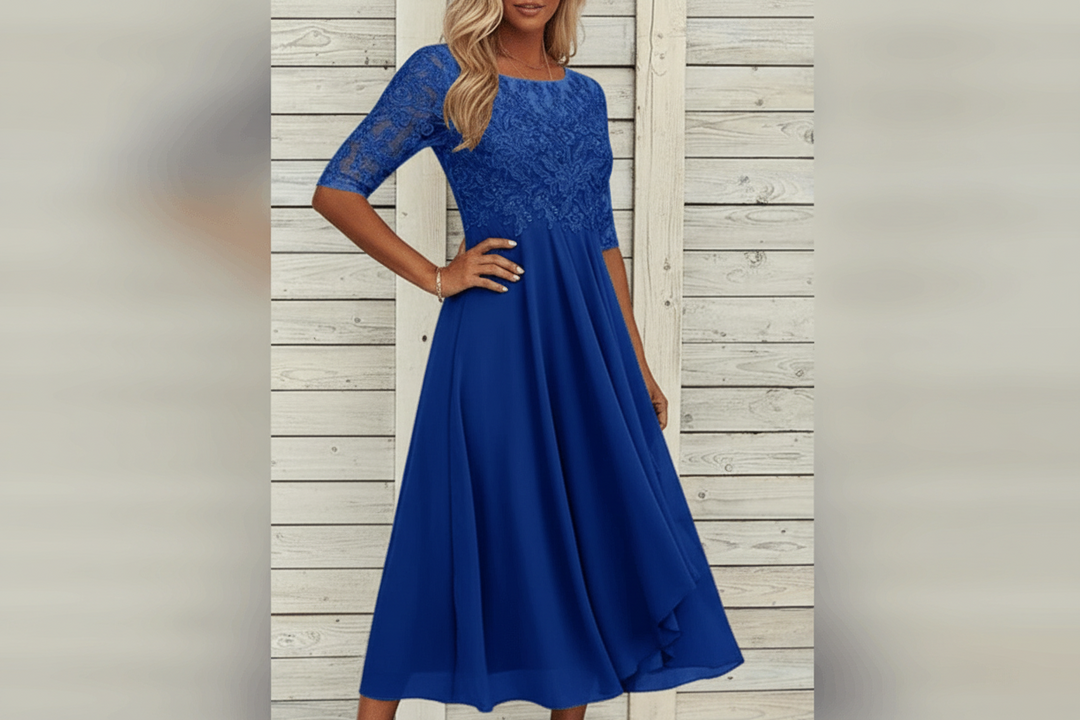 Damen Kleid mit Spitzenoberteil und ausgestelltem Rock-Women Dress-Alpenkind