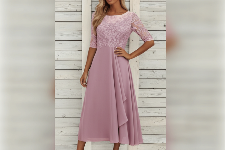 Damen Kleid mit Spitzenoberteil und ausgestelltem Rock-Women Dress-Alpenkind