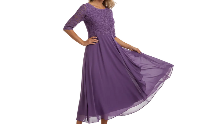 Damen Kleid mit Spitzenoberteil und ausgestelltem Rock-Women Dress-Alpenkind