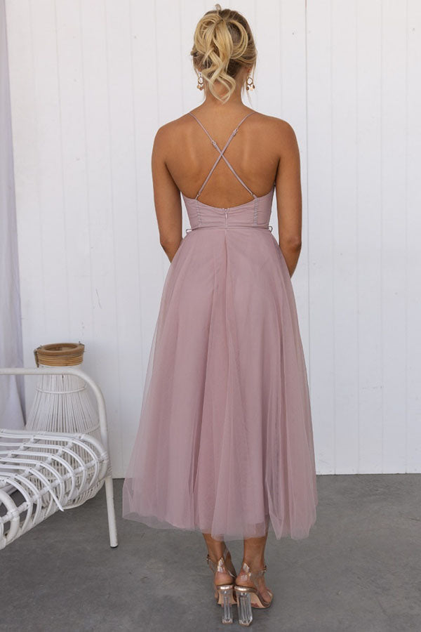 Damen Korsett-Midikleid mit Herzausschnitt und Tüllrock