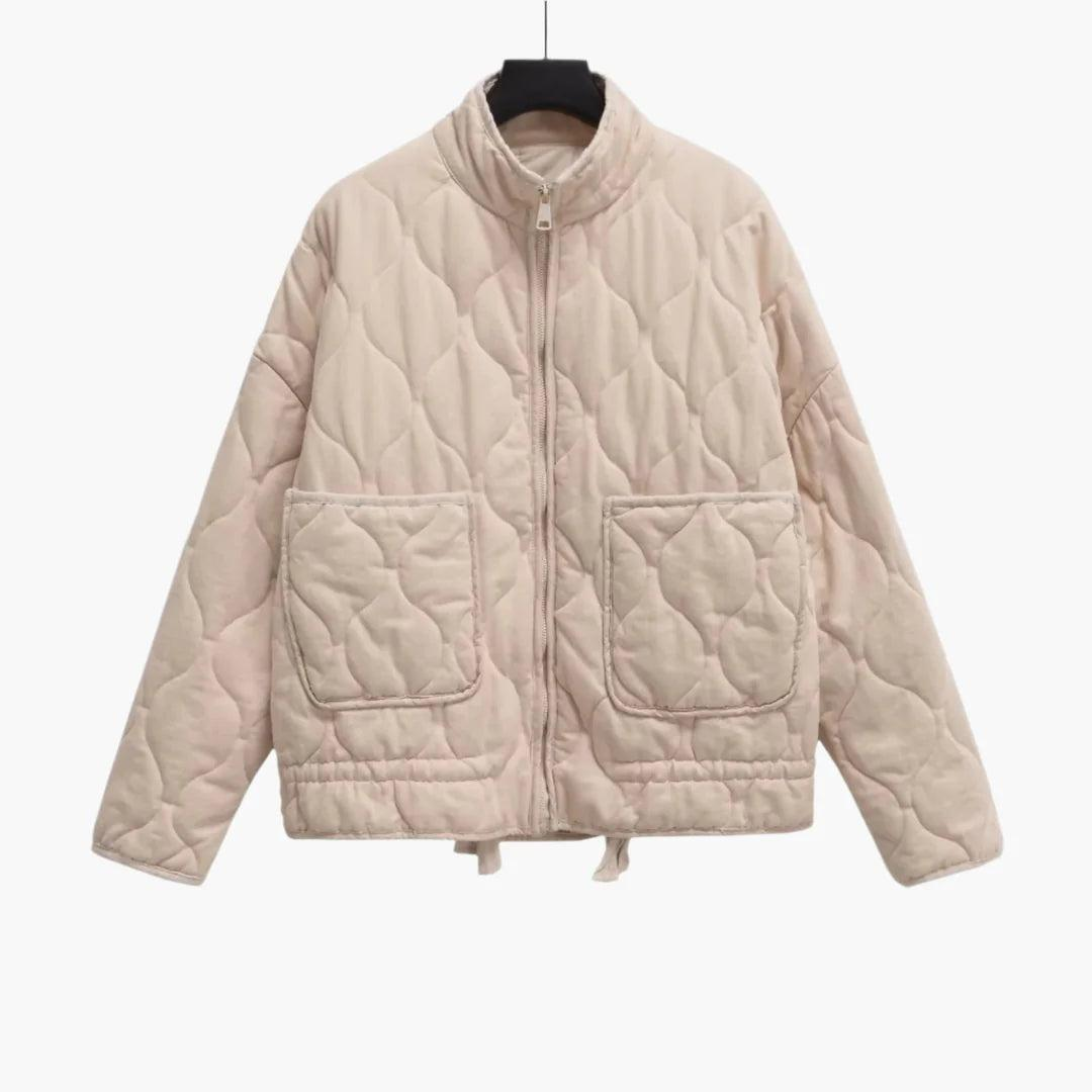 Damen Kurze Steppjacke mit Reißverschluss-Women Outerwear-Alpenkind