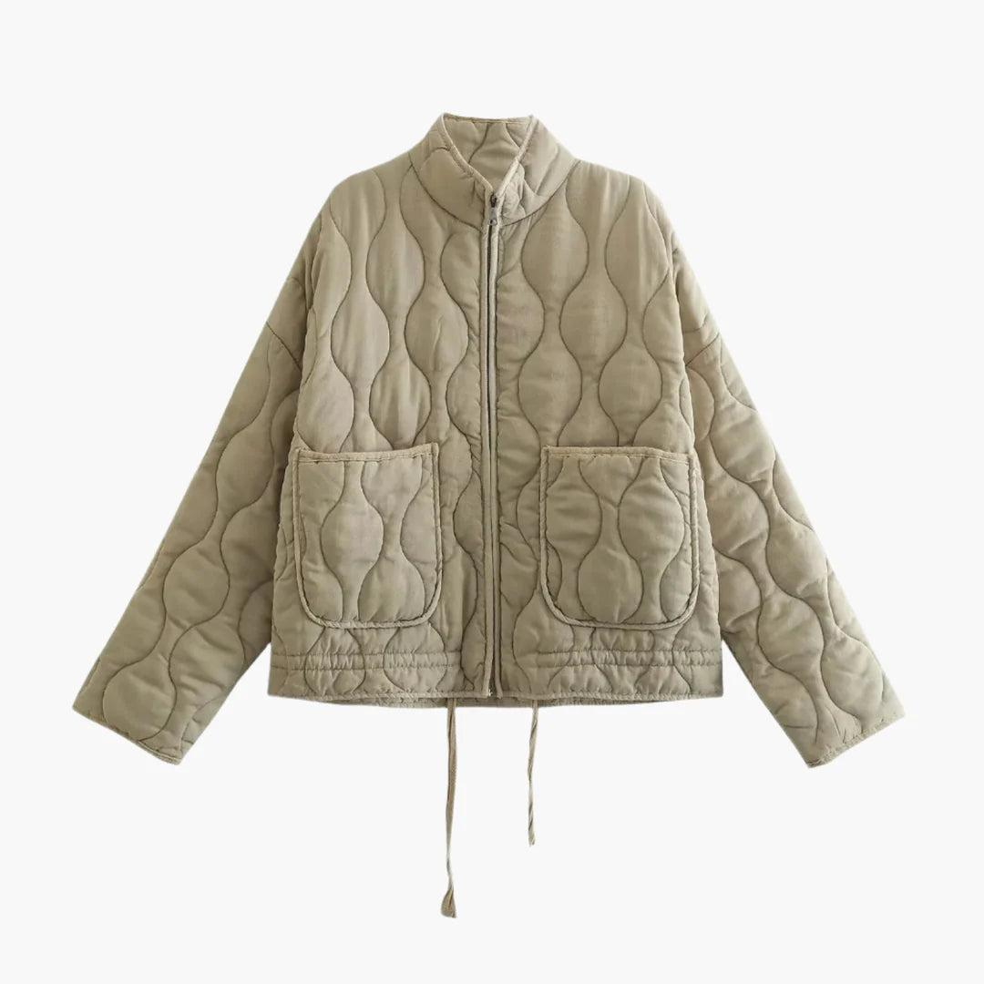 Damen Kurze Steppjacke mit Reißverschluss-Women Outerwear-Alpenkind