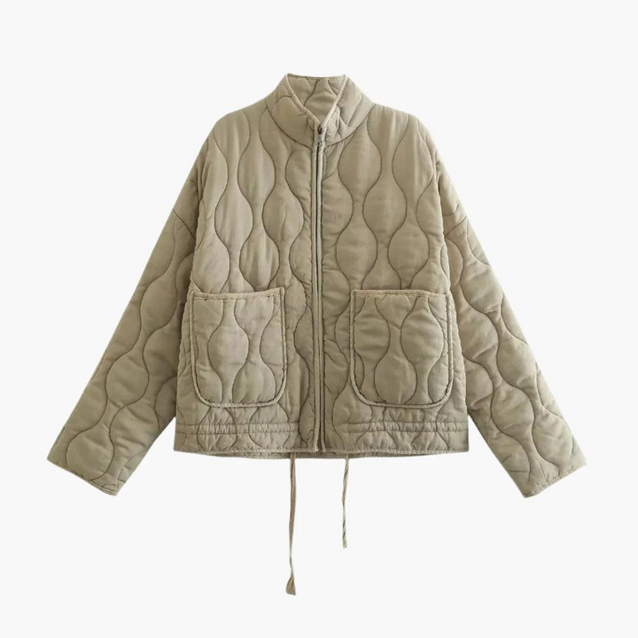 Damen Kurze Steppjacke mit Reißverschluss-Women Outerwear-Alpenkind