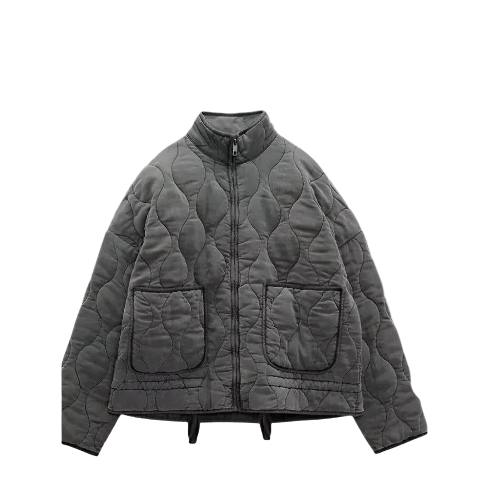 Damen Kurze Steppjacke mit Reißverschluss-Women Outerwear-Alpenkind