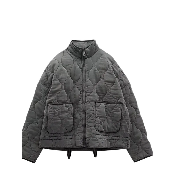 Damen Kurze Steppjacke mit Reißverschluss-Women Outerwear-Alpenkind