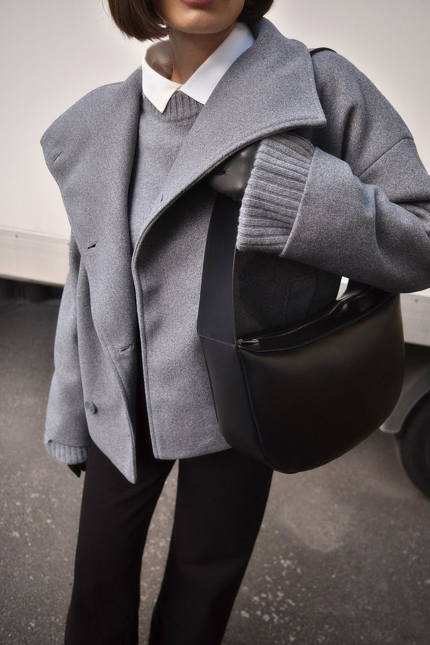 Damen Kurzjacke mit doppelter Knopfreihe und breitem Kragen-Women Coats-Alpenkind