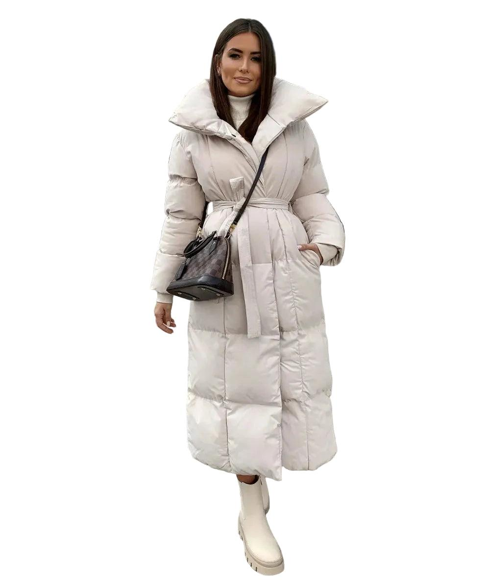 Damen Lange Gesteppte Jacke mit Kapuze-Women Outerwear-Alpenkind