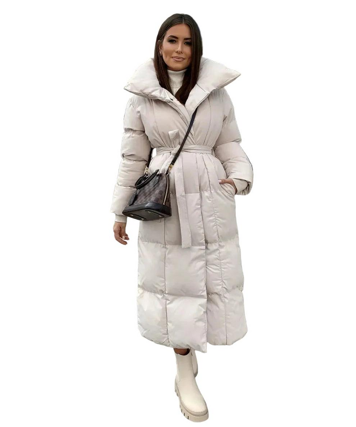 Damen Lange Gesteppte Jacke mit Kapuze-Women Outerwear-Alpenkind