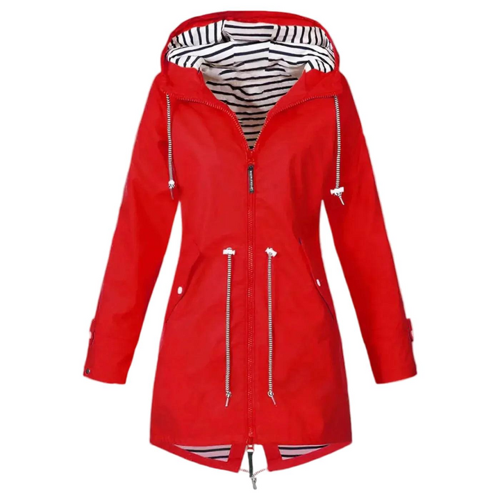 Damen Lange Jacke mit Kapuze und Reißverschluss-Women Outerwear-Alpenkind