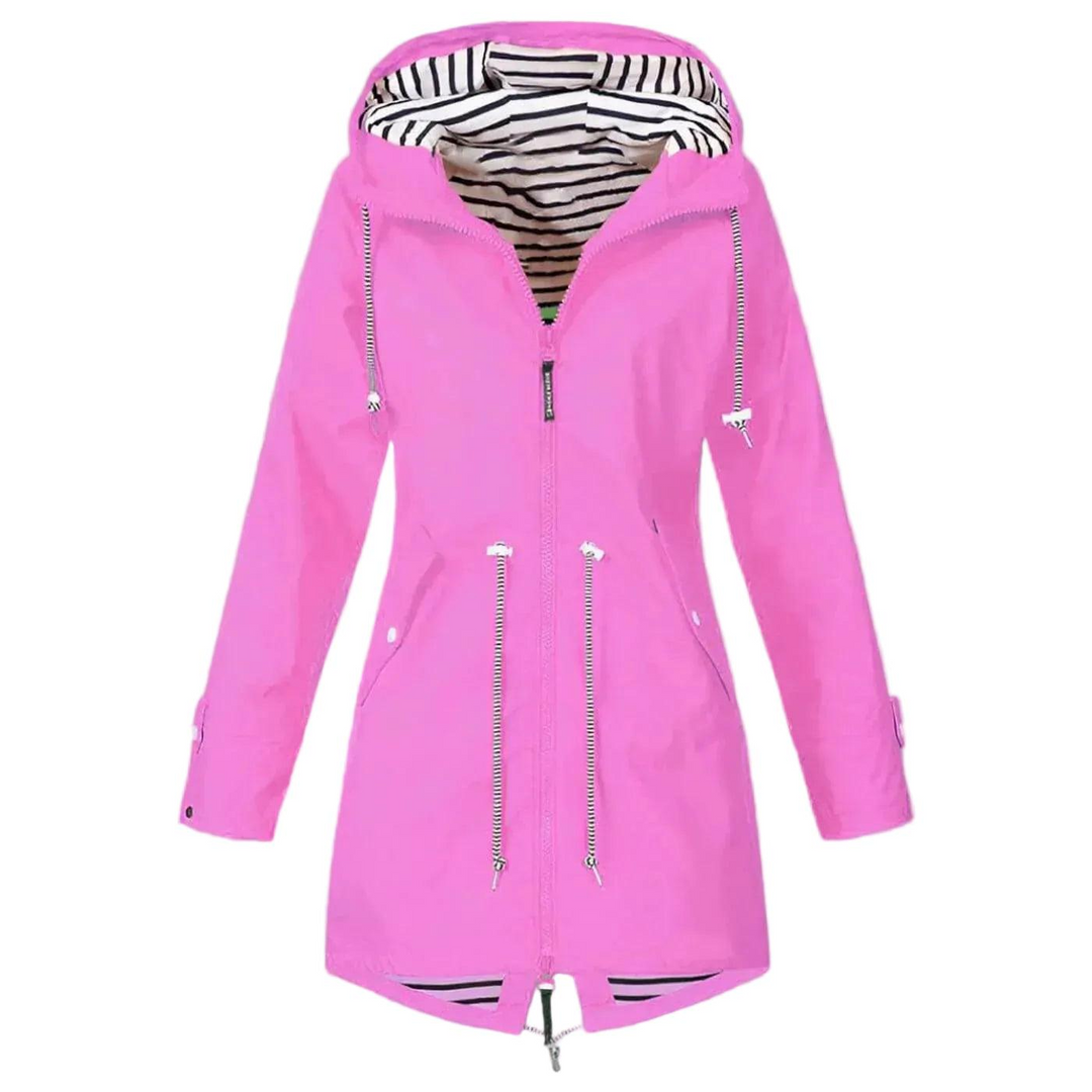 Damen Lange Jacke mit Kapuze und Reißverschluss-Women Outerwear-Alpenkind