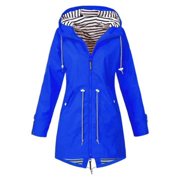 Damen Lange Jacke mit Kapuze und Reißverschluss-Women Outerwear-Alpenkind