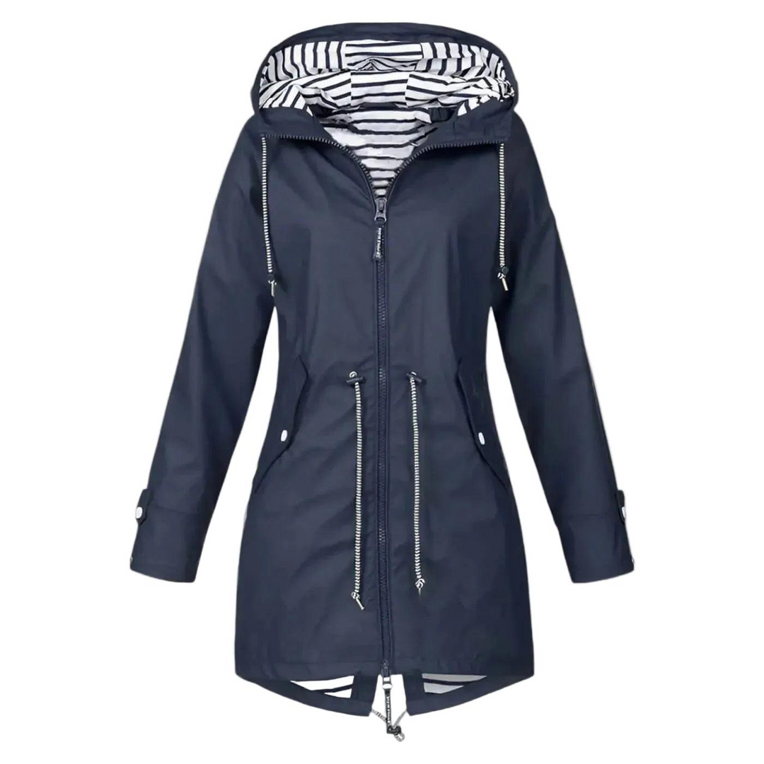 Damen Lange Jacke mit Kapuze und Reißverschluss-Women Outerwear-Alpenkind
