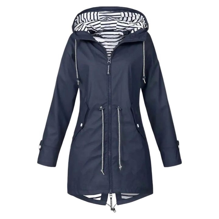 Damen Lange Jacke mit Kapuze und Reißverschluss-Women Outerwear-Alpenkind