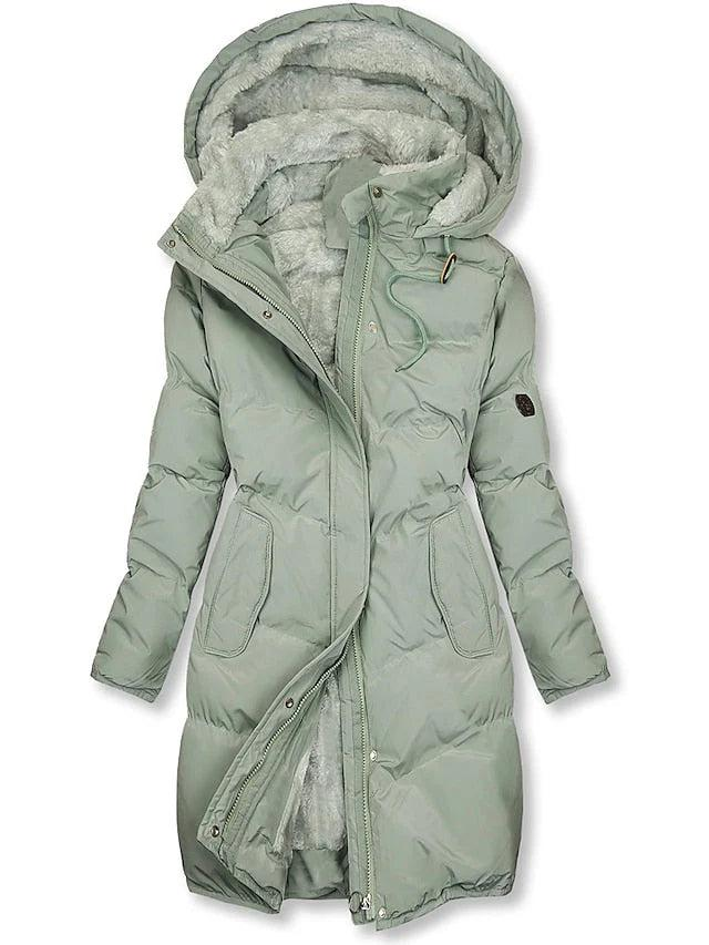 Damen Langer Kapuzenmantel mit Innenfutter-Women Outerwear-Alpenkind