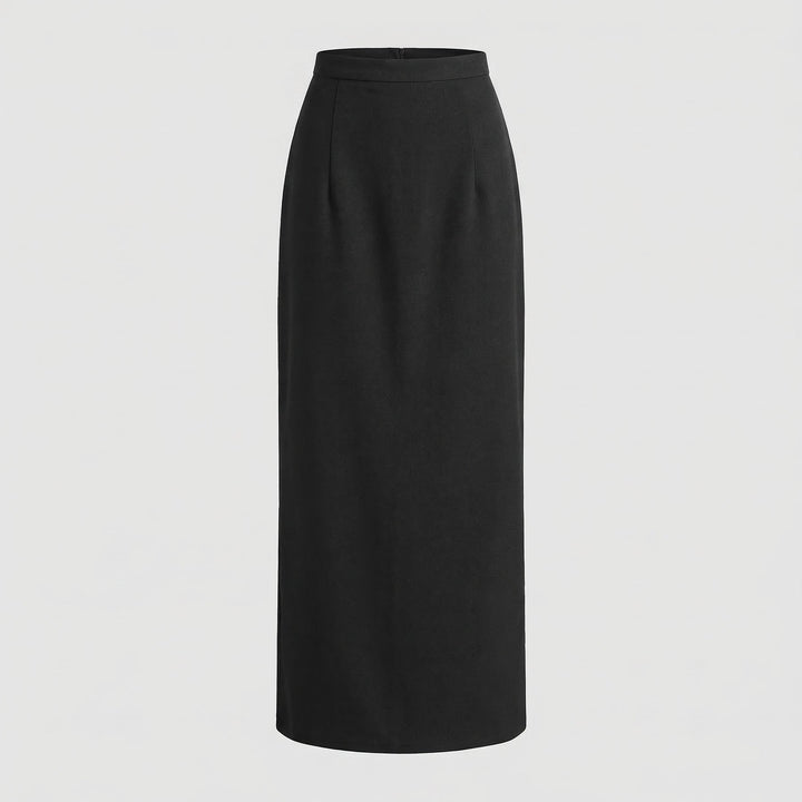 Damen langer Rock mit hohem Bund und gerader Silhouette-Women Skirt-Alpenkind