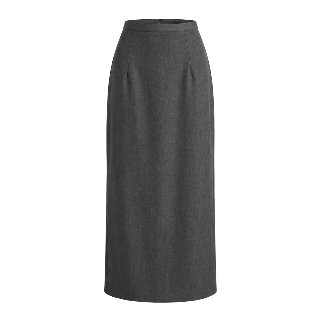Damen langer Rock mit hohem Bund und gerader Silhouette-Women Skirt-Alpenkind