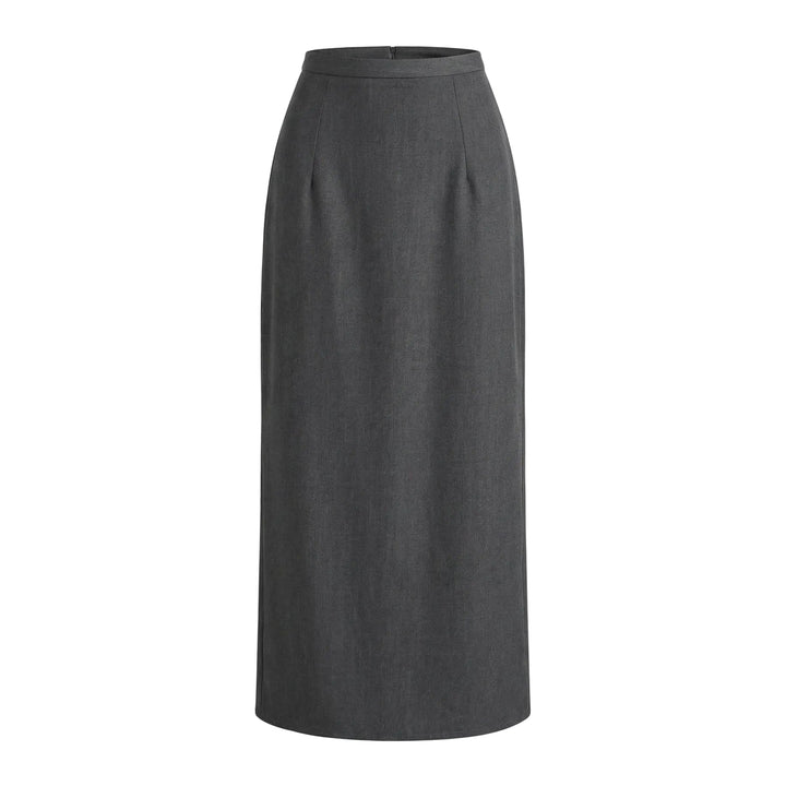 Damen langer Rock mit hohem Bund und gerader Silhouette-Women Skirt-Alpenkind