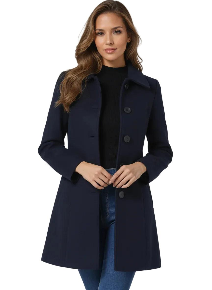 Damen Mantel in mittlerer Länge mit Knopfleiste-Women Outerwear-Alpenkind