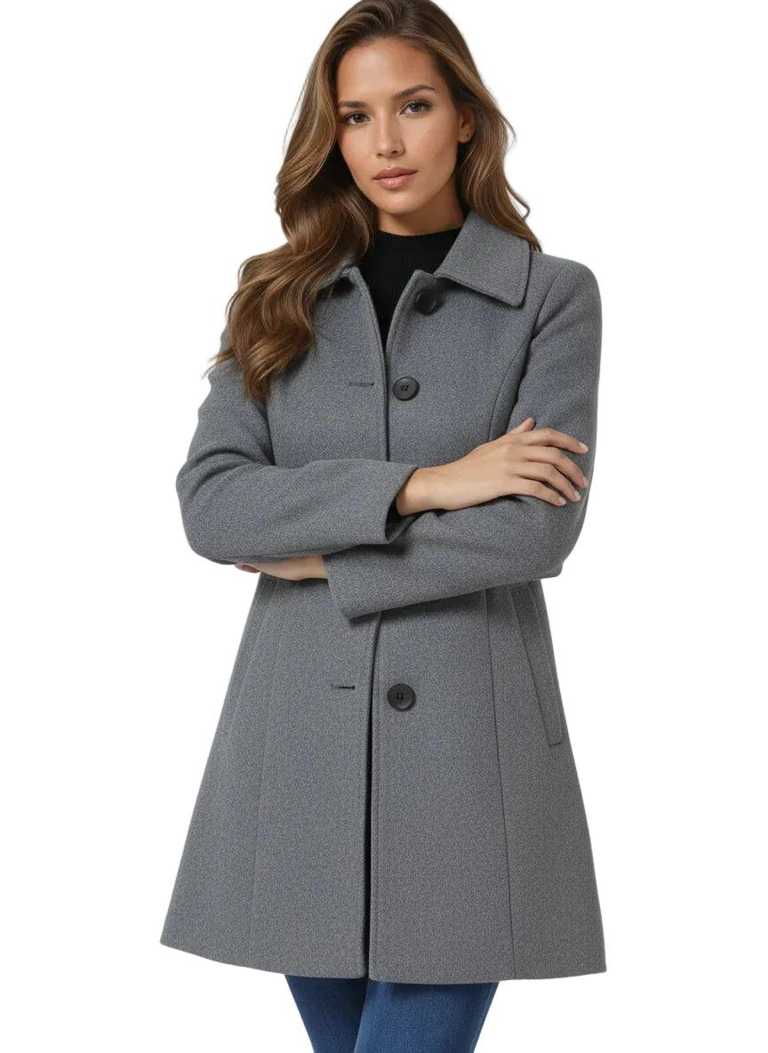 Damen Mantel in mittlerer Länge mit Knopfleiste-Women Outerwear-Alpenkind