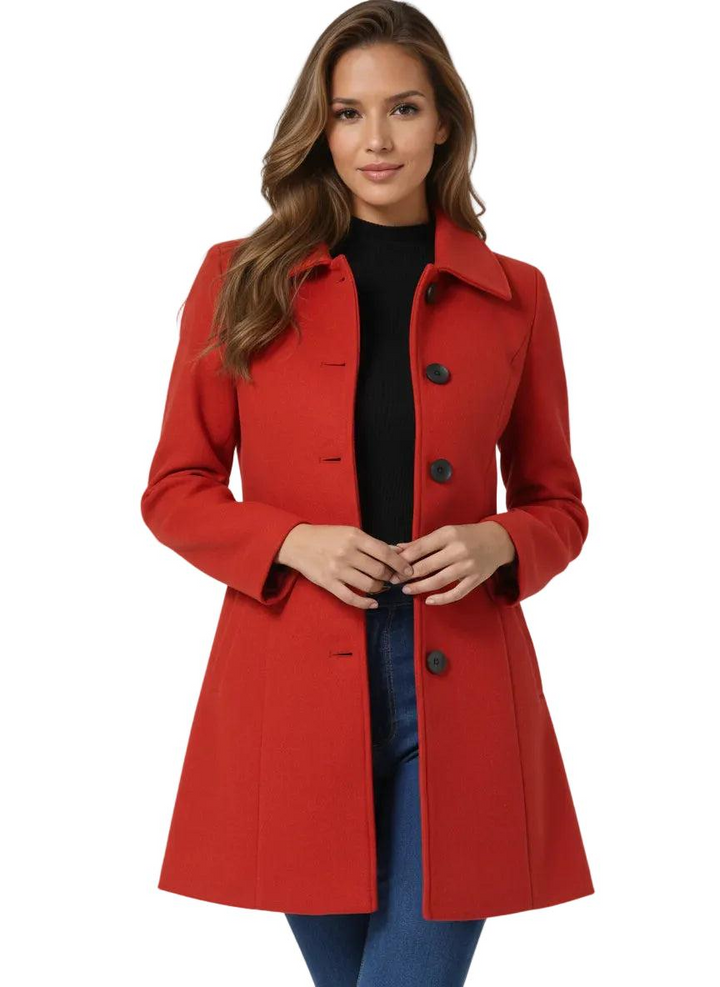Damen Mantel in mittlerer Länge mit Knopfleiste-Women Outerwear-Alpenkind