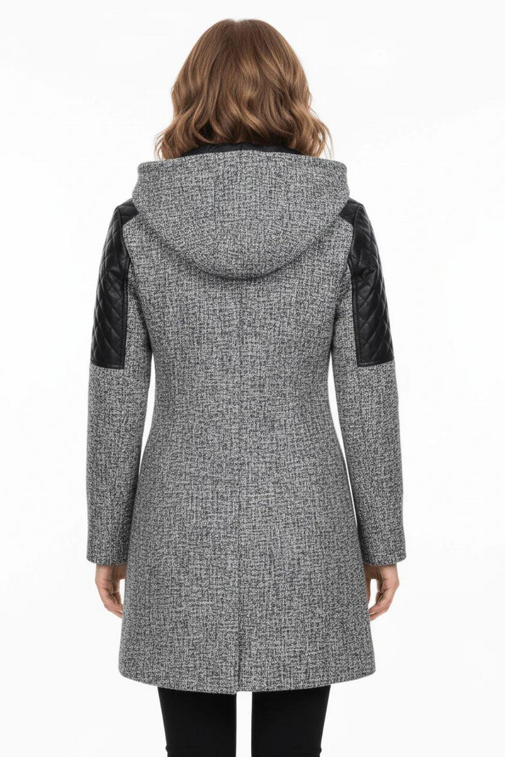 Damen Mantel mit Kapuze und Asymmetrischem Reißverschluss-Women Coats-Alpenkind