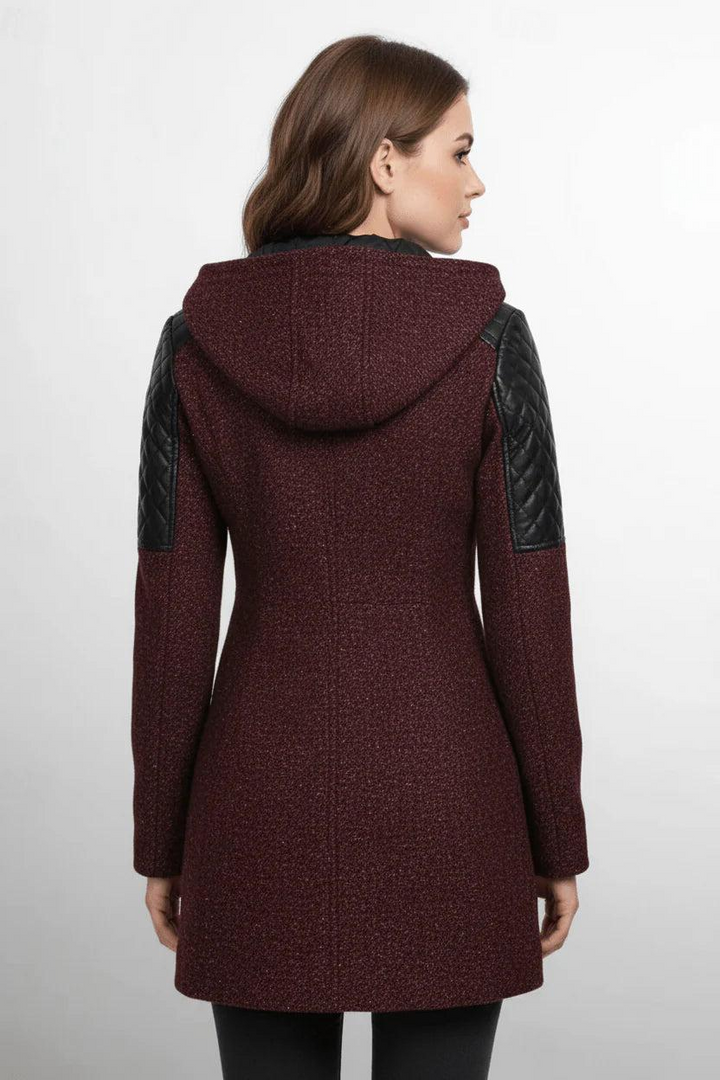 Damen Mantel mit Kapuze und Asymmetrischem Reißverschluss-Women Coats-Alpenkind