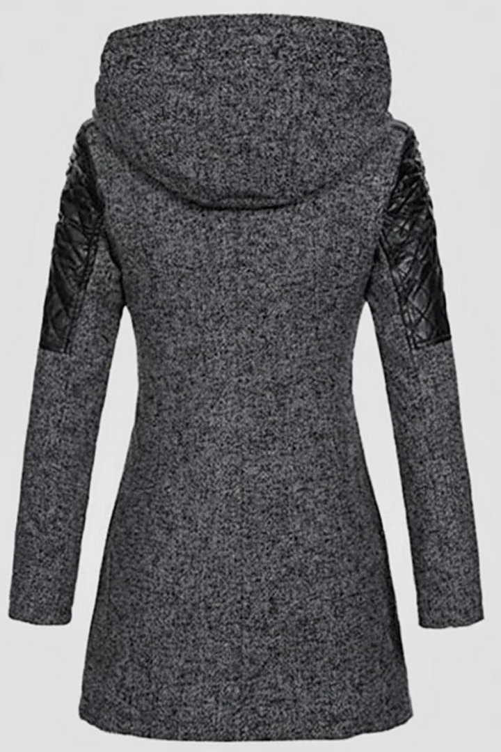Damen Mantel mit Kapuze und Asymmetrischem Reißverschluss-Women Coats-Alpenkind