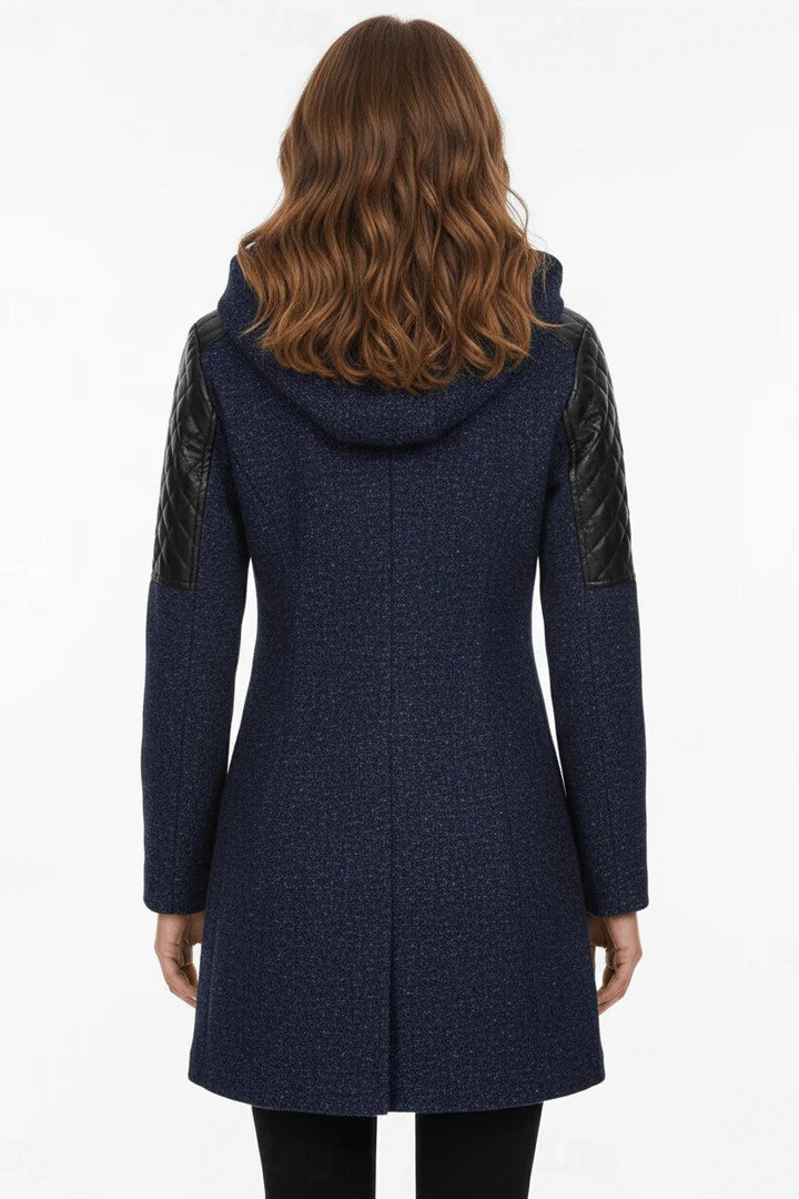 Damen Mantel mit Kapuze und Asymmetrischem Reißverschluss-Women Coats-Alpenkind