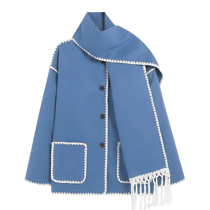 Damen Mantel mit Knopfleiste und Schal-Women Outerwear-Alpenkind
