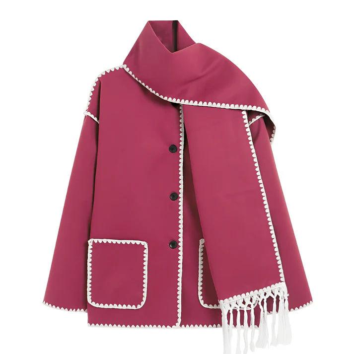 Damen Mantel mit Knopfleiste und Schal-Women Outerwear-Alpenkind