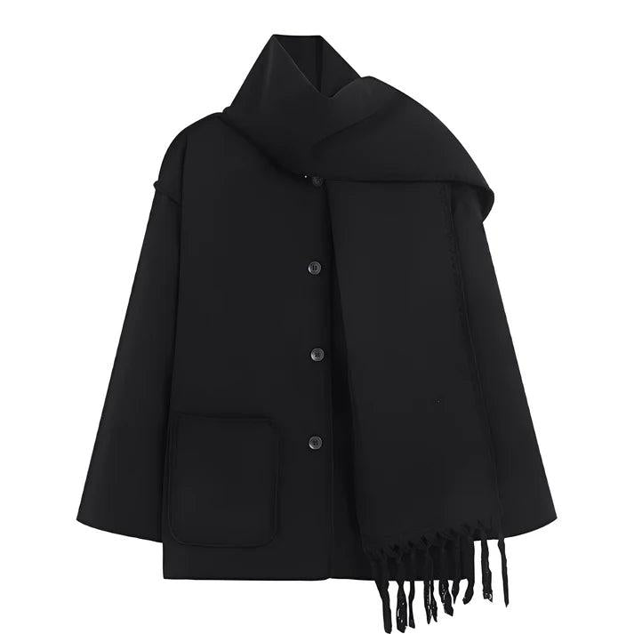 Damen Mantel mit Knopfleiste und Schal-Women Outerwear-Alpenkind
