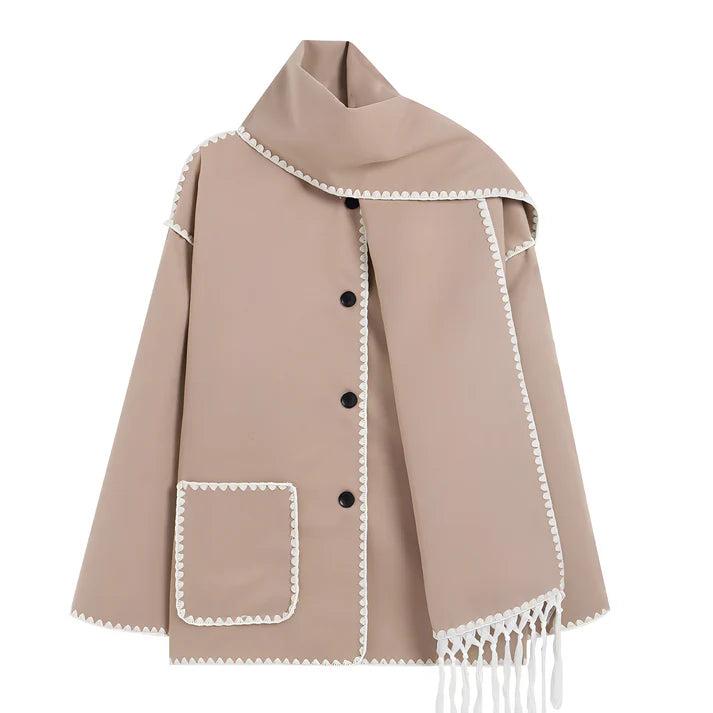 Damen Mantel mit Knopfleiste und Schal-Women Outerwear-Alpenkind