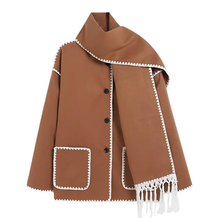 Damen Mantel mit Knopfleiste und Schal-Women Outerwear-Alpenkind