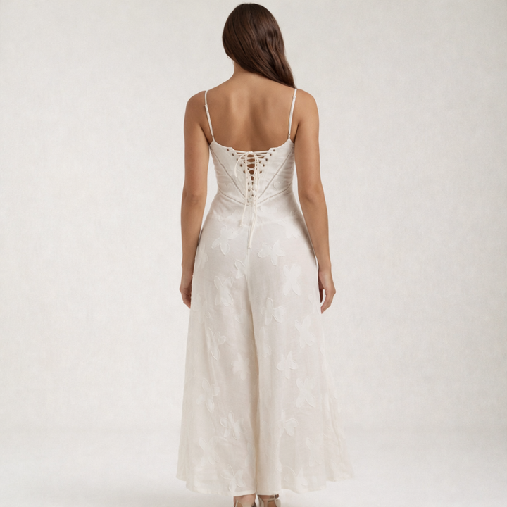 Damen Maxikleid mit Herz-Ausschnitt und Trägern-Maxi Dress-Alpenkind