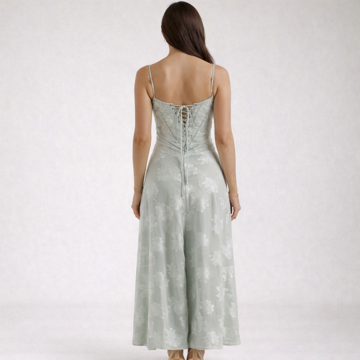 Damen Maxikleid mit Herz-Ausschnitt und Trägern-Maxi Dress-Alpenkind