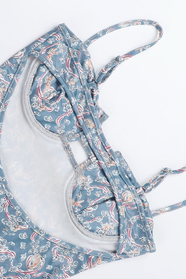 Damen Maxikleid mit Spaghettiträgern und Paisleymuster