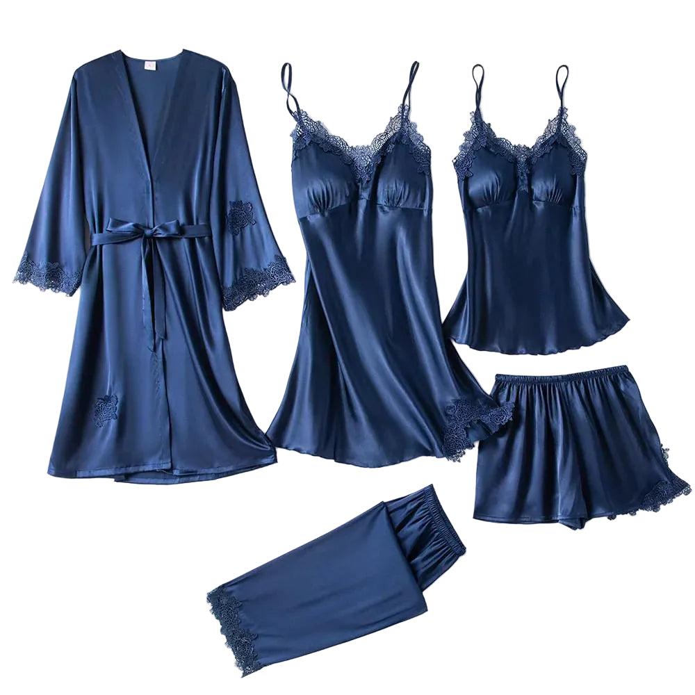 Damen Mehrteiliges Nachtwäsche Set mit Spitzendetails-Women Set-Alpenkind