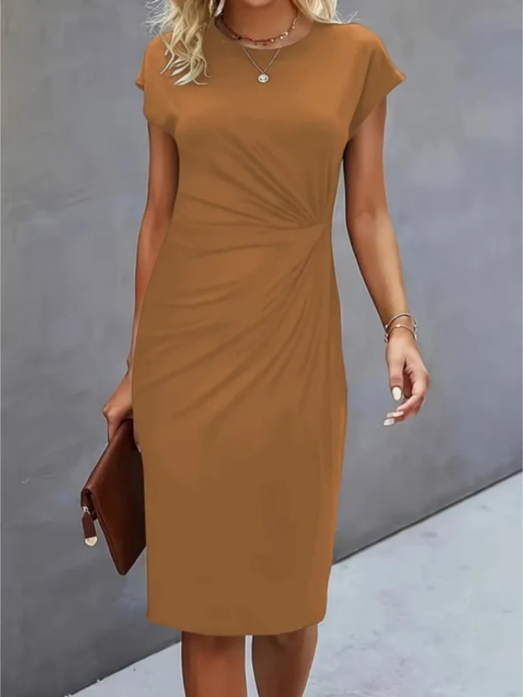 Damen Midi Abendkleid – Kurzarmkleid für Formelle Anlässe