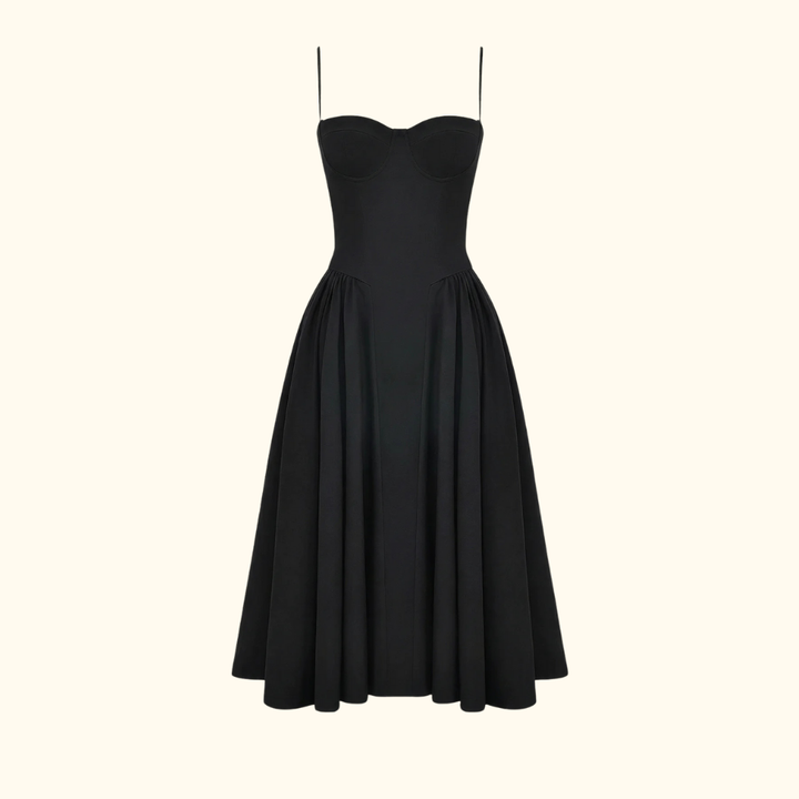 Damen Midikleid mit Blumenmuster und schmalen Trägern-Midi Dress-Alpenkind
