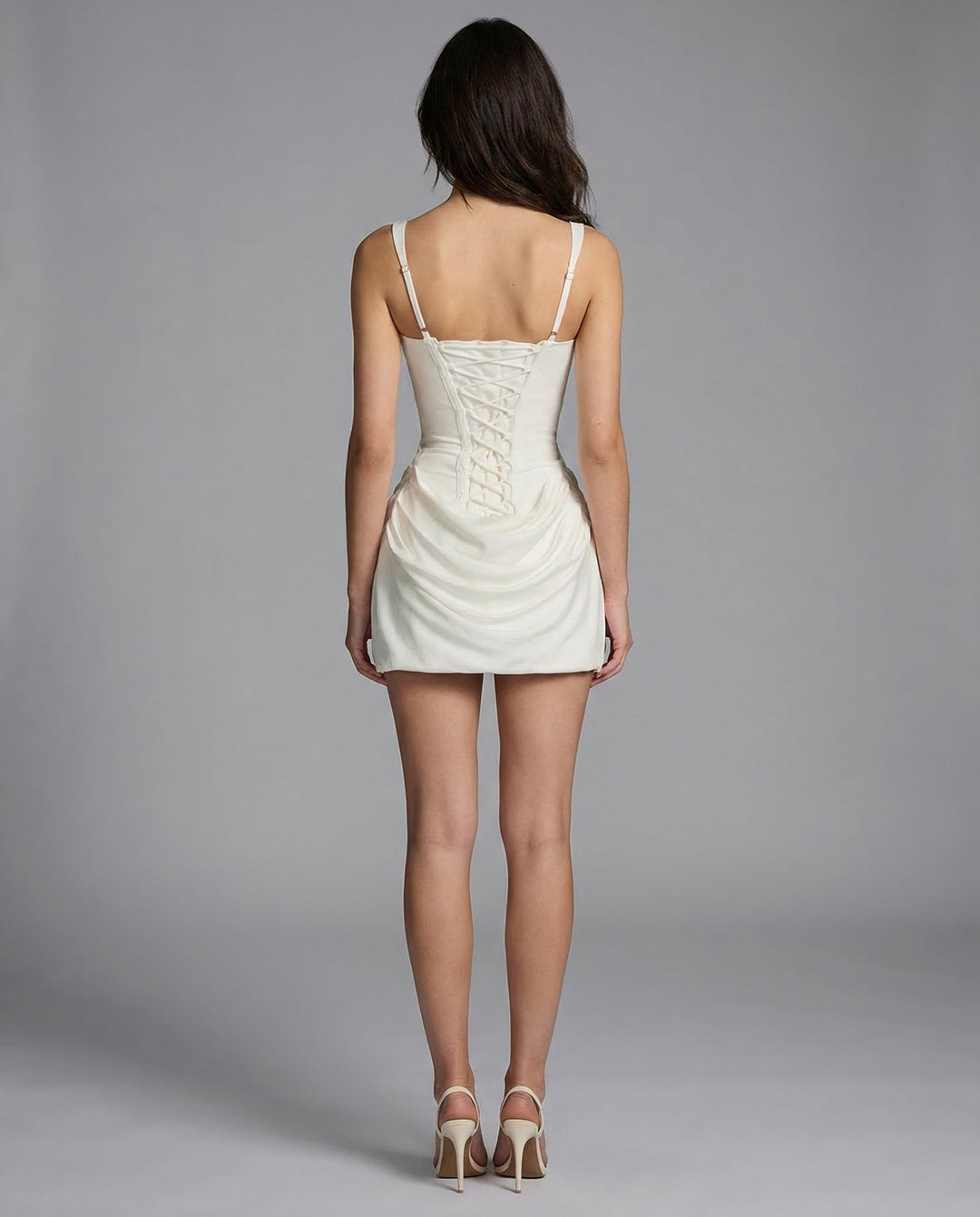 Damen Minikleid mit strukturiertem Korsettoberteil und Trägern-Mini Dress-Alpenkind