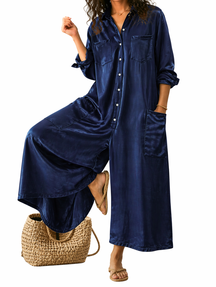 Damen Overall mit weitem Bein und Knopfleiste-Women Set-Alpenkind