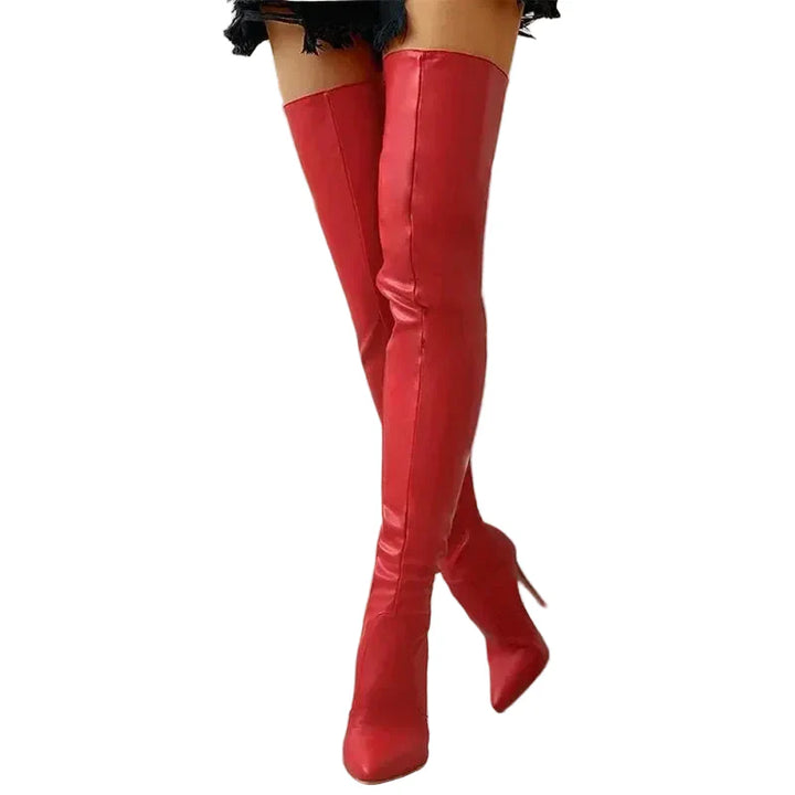 Damen Overknee Stiefel mit Hohem Absatz-Women Footwear-Alpenkind