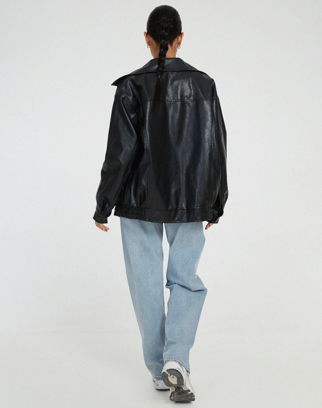 Damen Oversize Jacke mit Kragen und Reißverschluss-Women Outerwear-Alpenkind
