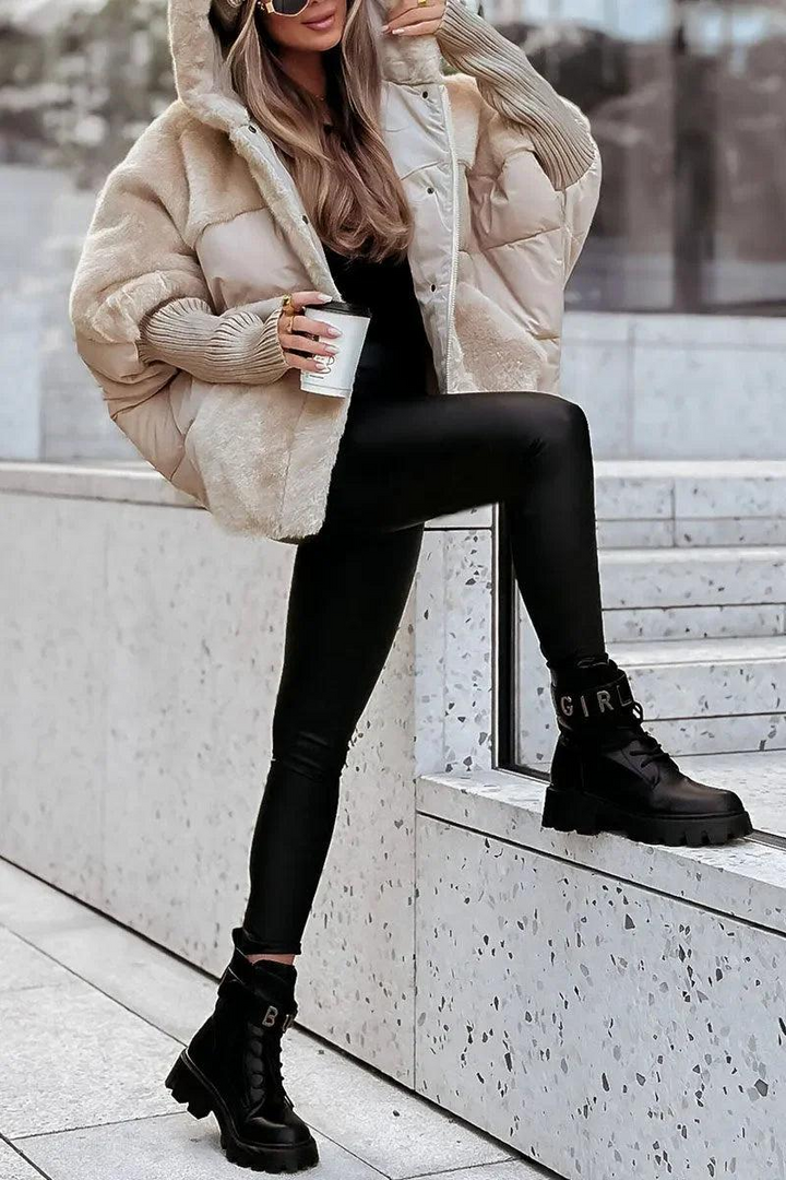 Damen Oversize Kapuzenjacke mit Reißverschluss-Women Outerwear-Alpenkind