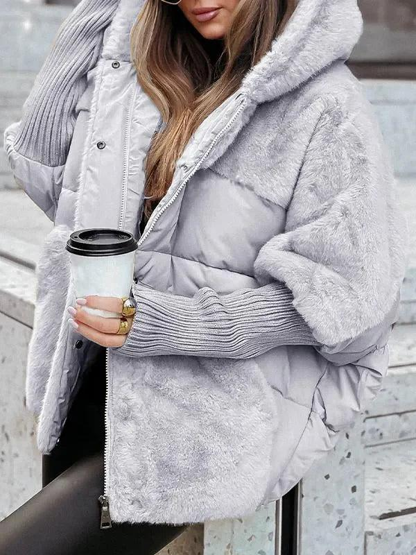 Damen Oversize Kapuzenjacke mit Reißverschluss-Women Outerwear-Alpenkind